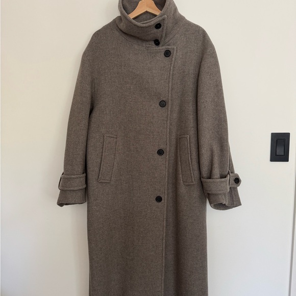 Zara Taupe Wool Blend Coat - Picture 1 of 8